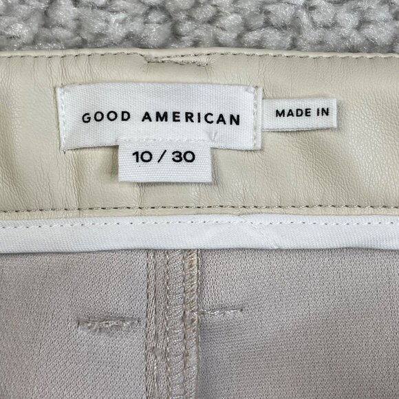 Good American Faux Leather Mini Skirt Bone Ivory Womens 10/30 NEW DEFECT - Picture 5 of 8